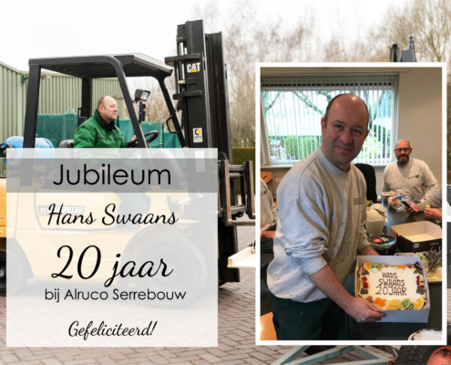 Hans 20 jarig jubileum bij Alruco Serrebouw