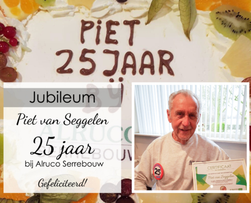 25 jarig jubileum medewerker alruco