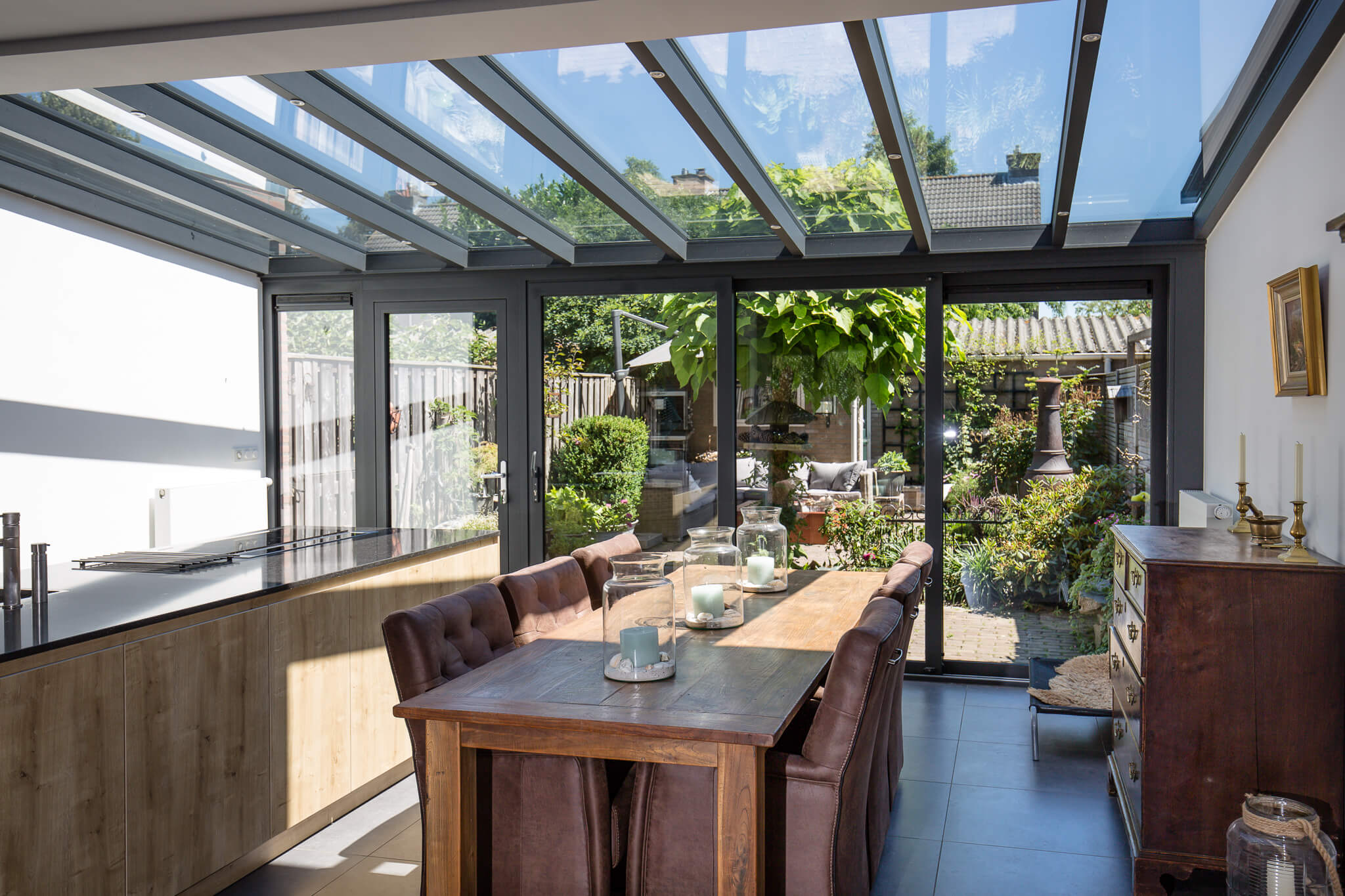 Doorbraak woning met een luxe woonkeuken serre | Alruco Serrebouw