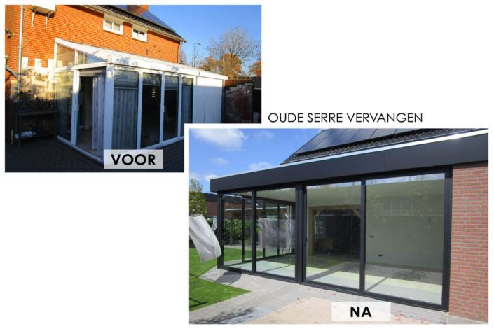 Oude serre vervangen